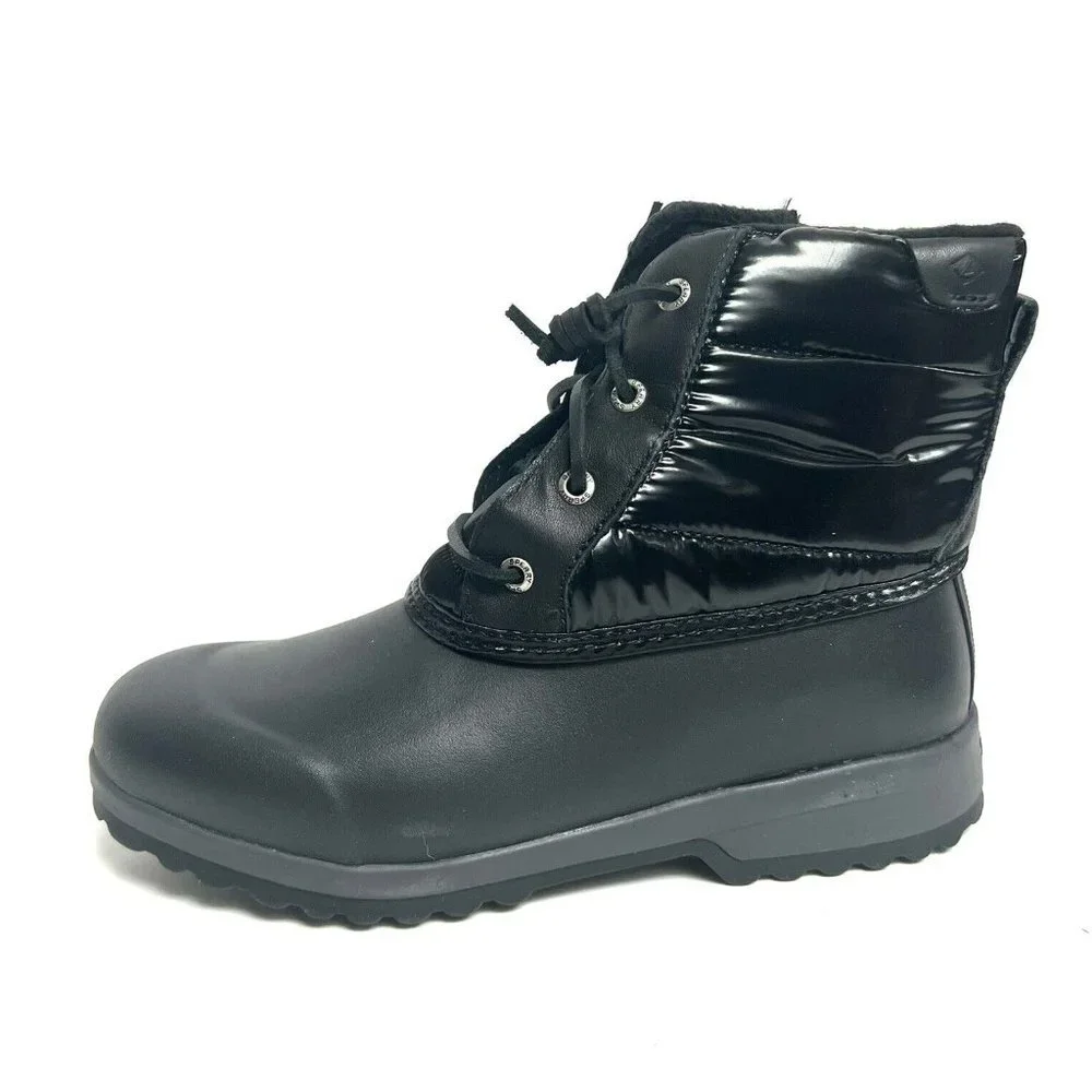 Sperry Womens Maritime Repel Nylon Boot Black Size 7.5 M